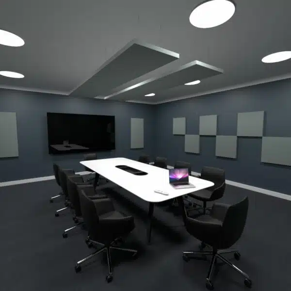 120" x 24" Acoustic Ceiling Clouds in a Conference Room