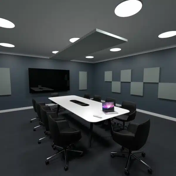 120" x 36" Acoustic Ceiling Clouds in a Conference Room