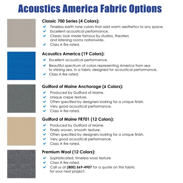 Acoustics America Fabric Options