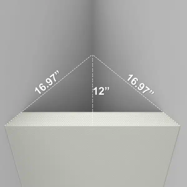 Bass Trap (24" wide) - Approximate measurements from sides and center of trap to corner
