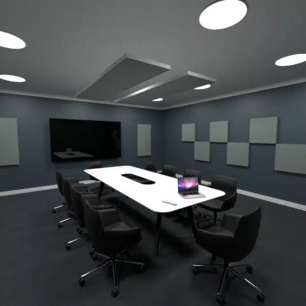 96" x 24" Acoustic Ceiling Clouds in a Conference Room