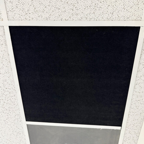 Polyester Black Drop-Ceiling Tile (23.75" x 23.75") in a Ceiling Grid