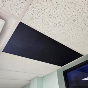 Polyester Black Drop-Ceiling Tile (47.75" x 23.75") in a Ceiling Grid