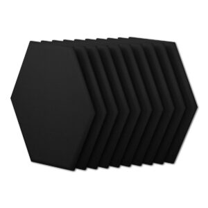 Essential Shapes Polyester Acoustic Panels (10 Pack) (Hexagon, Black)