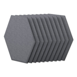 Essential Shapes Polyester Acoustic Panels (10 Pack) (Hexagon, Charcoal Grey)