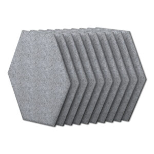 Essential Shapes Polyester Acoustic Panels (Hexagon, Light Marble Grey)