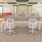 Solid Desk Dividers in an Open Office Space
