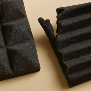 crumbling and deformed acoustic foam